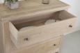 Commode 3 tiroirs Patrice, ralise en Chne Massif de Style Campagne SEULEMENT 1 DISPONIBLE DANS UNE FINITION CHENE BROSSE BLANCHI