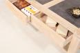 Table basse plateau cramique ralise en Chne Massif Ligne Contemporaine