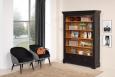 Bibliothque Nol ralise en Chne Massif de style Louis Philippe Campagnard Finition Chne bross Noir pour l'extrieur Chne dor patin pour l'intrieur