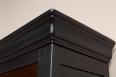 Bibliothque Nol ralise en Chne Massif de style Louis Philippe Campagnard Finition Chne bross Noir pour l'extrieur Chne dor patin pour l'intrieur