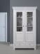 Bibliothque 2 portes Loc ralise en Chne Massif de style Campagne Finition Chne bross Ivoire 