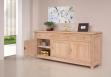Buffet 3 portes 4 tiroirs ralis en Chne Massif de style Campagnard Finition Chne Bross Blanchi