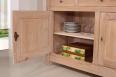 Buffet 3 portes 4 tiroirs ralis en Chne Massif de style Campagnard Finition Chne Bross Blanchi