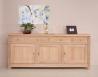 Buffet 3 portes 4 tiroirs ralis en Chne Massif de style Campagnard Finition Chne Bross Blanchi