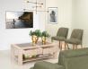 Table basse plateau cramique ralise en Chne Massif Ligne Contemporaine