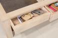Table basse plateau cramique ralise en Chne Massif Ligne Contemporaine