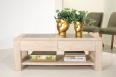 Table basse plateau cramique ralise en Chne Massif Ligne Contemporaine
