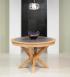 Table ronde Contemporaine Romain, diamtre 120 cm ralise en chne avec un pieds central et 1 allonge portefeuille de 50 cm Cramique Iron Grey