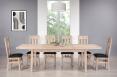 Table de Ferme Rectangulaire Franois ralise en Chne massif  180*100 + 2 allonges de 45 cm Finition Chne Bross Blanchi  