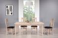 Table de Ferme Rectangulaire Franois ralise en Chne massif  180*100 + 2 allonges de 45 cm Finition Chne Bross Blanchi  