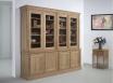 Bibliothque 2 corps 4 portes  ralise en Chne Massif de style Directoire Portes battantes et fermant  clefs, 