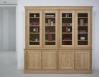 Bibliothque 2 corps 4 portes  ralise en Chne Massif de style Directoire Portes battantes et fermant  clefs, 