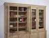 Bibliothque 2 corps 4 portes  ralise en Chne Massif de style Directoire Portes battantes et fermant  clefs, 