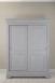 Armoire 2 portes Jean-Baptiste en Chne Massif portes coulissantes, de style Louis Philippe Finition Chne Bross Gris