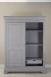 Armoire 2 portes Jean-Baptiste en Chne Massif portes coulissantes, de style Louis Philippe Finition Chne Bross Gris