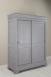 Armoire 2 portes Jean-Baptiste en Chne Massif portes coulissantes, de style Louis Philippe Finition Chne Bross Gris