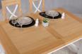 Table de ferme rectangulaire AXEL ralise en Chne massif 160x100 + 2 allonges de 45 cm Finition Chne Naturel et Ivoire