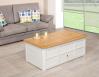 Table Bar Jules ralise en Chne de style Louis Philippe Finition Chne Bross Ivoire pour le corps Plateau Chne Naturel SEULEMENT 1 DISPONIBLE
