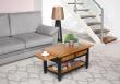 Table Basse Ludovic en Chne de style Campagnard Finition Chne bross bicolor 
