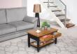 Table Basse Ludovic en Chne de style Campagnard Finition Chne bross bicolor 
