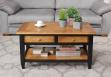 Table Basse Ludovic en Chne de style Campagnard Finition Chne bross bicolor 