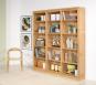 Bibliothque contemporaine Loc ralise en chne compose de 3 modules avec 4 tagres 