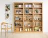 Bibliothque contemporaine Loc ralise en chne compose de 3 modules avec 4 tagres 