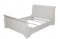 LIT Bateau Jean 140x190, ralis en chne massif de style Louis Philippe Campagnard Finition Chne Bross Gris Perle