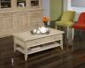 Table Basse Clment ralise en Chne de style Louis Philippe PLATEAU MARQUETE Finition Bross Blanchi