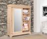 Armoire 2 portes Nathan réalisé en Chêne Massif portes coulissantes avec miroir, de style Louis Philippe