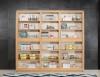 Bibliothque contemporaine Gabin ralise en chne compose de 3 modules avec 5 tagres + 1 tiroir