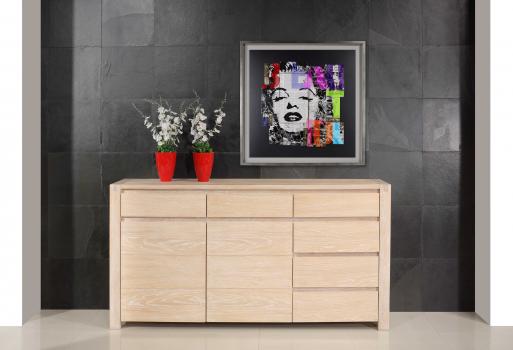 Buffet 2 portes 6 tiroirs Etienne, ralis en Chne de Ligne contemporaine SEULEMENT 1 DISPONIBLE
