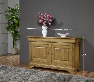 Buffet 2 portes 2 tiroirs Laura ralis en Chne Massif de style Louis Philippe 