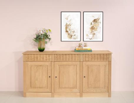 Buffet 3 portes 3 tiroirs Gaspard, ralis en Chne massif de style Directoire