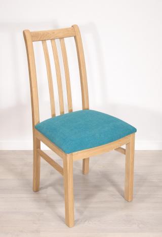 Chaise Clment ralise en chne massif CONTEMPORAINE  Assise Apollo Turquoise