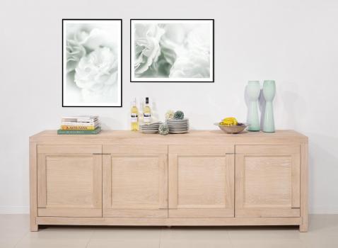 Buffet 4 portes Loann ralis en chne de Ligne Contemporaine Finition Bross 