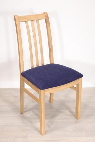 Chaise Clment ralise en chne massif CONTEMPORAINE  Assise Apollo Blue