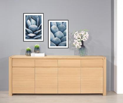 Buffet 4 portes Jean-Lin ralis en Chne de Ligne contemporaine Finition Chne Bross 