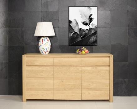 Buffet 3 portes Jean-Lin  ralis en Chne de Ligne contemporaine Finition chne Bross 