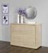 Buffet 2 portes Mathis ralis en Chne de ligne contemporaine Finition Chne Bross Blanchi