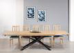 Table de repas Oliver ralise en fer et chne 180x100 Plateau avec 1 allonge incorpore de chaque ct 