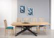 Table de repas Oliver ralise en fer et chne 180x100 Plateau avec 1 allonge incorpore de chaque ct 