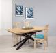 Table de repas Oliver ralise en fer et chne 180x100 Plateau avec 1 allonge incorpore de chaque ct 