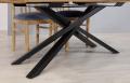 Table de repas Oliver ralise en fer et chne 180x100 Plateau avec 1 allonge incorpore de chaque ct 