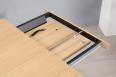 Table de repas Oliver ralise en fer et chne 180x100 Plateau avec 1 allonge incorpore de chaque ct 