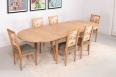 Table ovale Sbastien 200*120 ralise en Chne Massif de style Directoire avec 2 allonges incorpores de 40 cm 