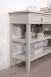 Console drapier 3 tiroirs ralis en chne de style Directoire Finition chne bross gris perle