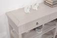 Console drapier 3 tiroirs ralis en chne de style Directoire Finition chne bross gris perle