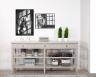 Console drapier 3 tiroirs ralis en chne de style Directoire Finition chne bross gris perle