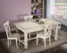 Table de ferme rectangulaire Axel ralise en Chne massif 180x100 + 2 allonges de 45 cm Finition Chne Bross Blanchi